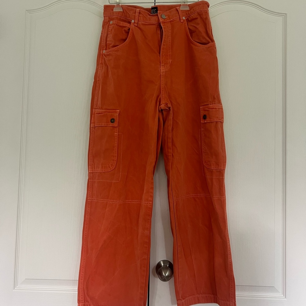 BDG loose fit high waist cargo jeans orange